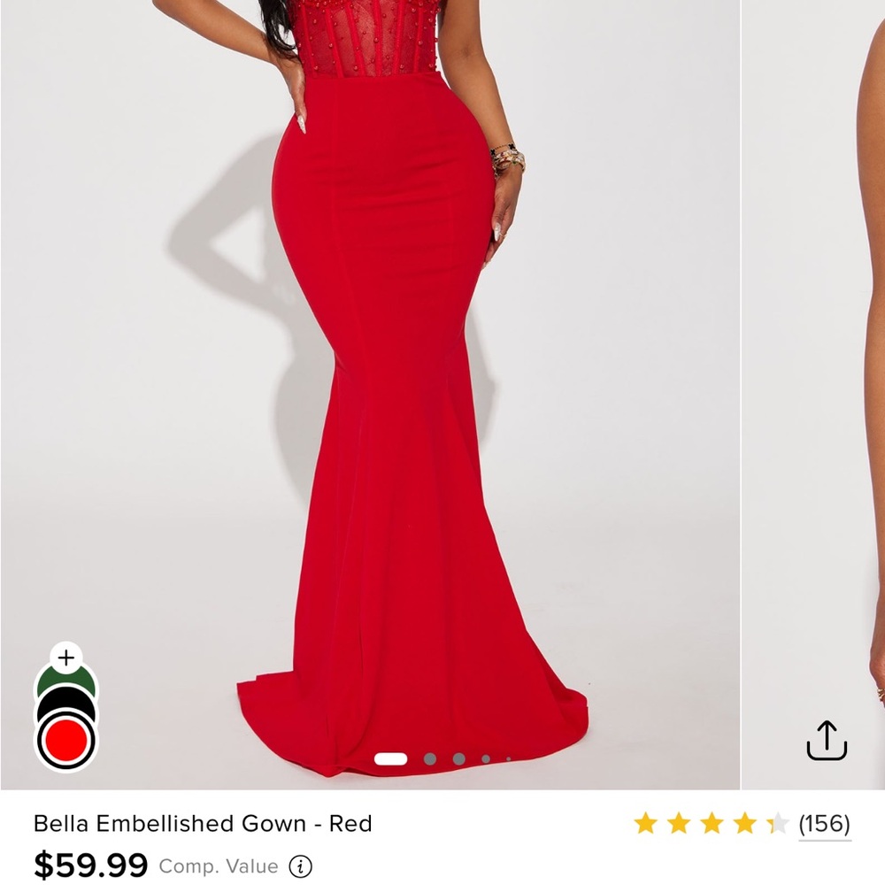 Abella Red Embellished Gown